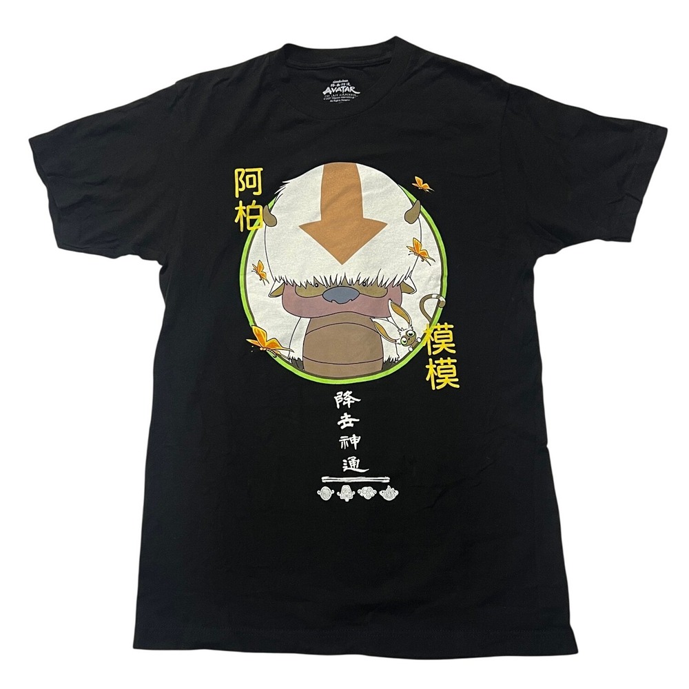 Avatar The Last Airbender Appa Momo Graphic Tee Black Shirt Mens Medium 2021
